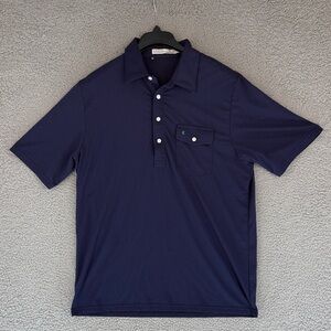 Criquet men’s Large short sleeve shirt Dark Blue  pullover stretch Polo golf